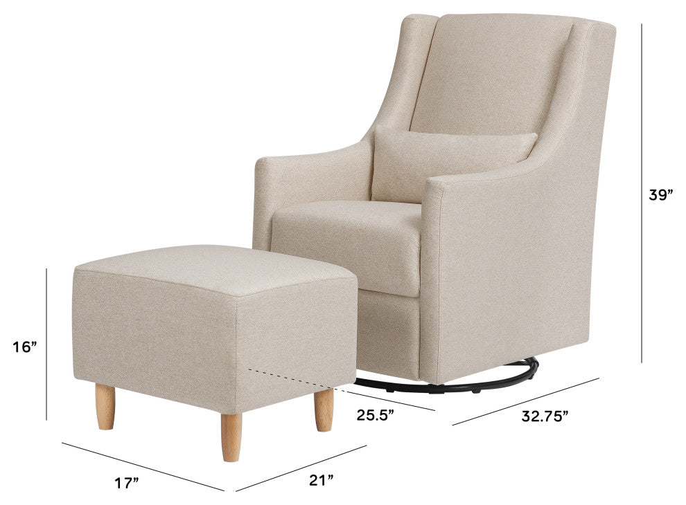 Toco Swivel Glider and Ottoman, Water Repellent and Stain Resistant, Performance Beach Eco-Weave