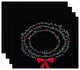 Wreath of Words, Word Print Placemat, Black (Set of 4), 18 x 14"