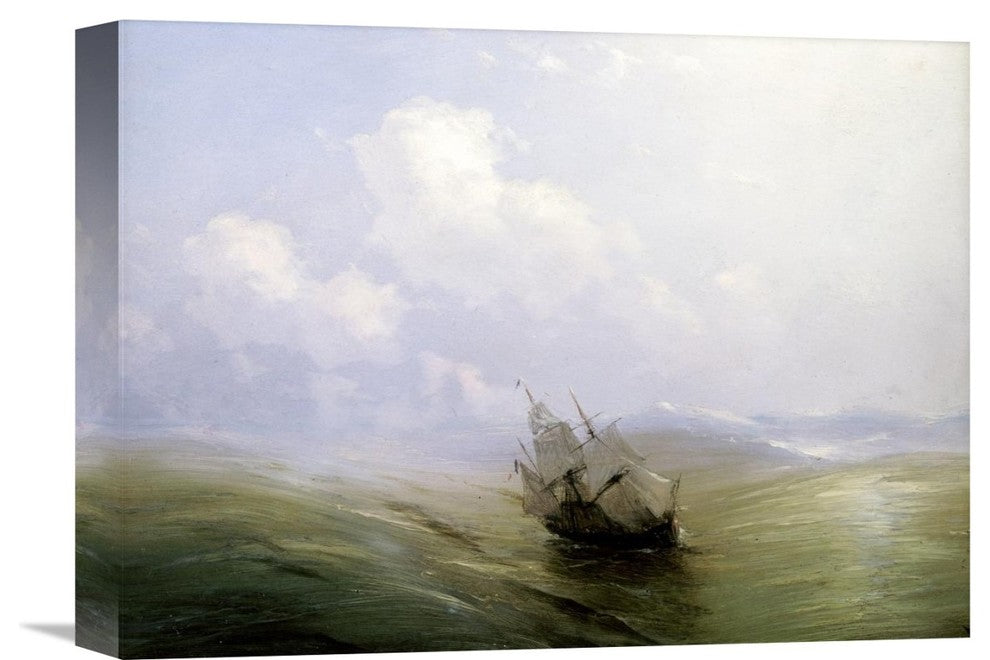 "A Sailing Boat In a Heavy Swell" Artwork, 16" x 11"