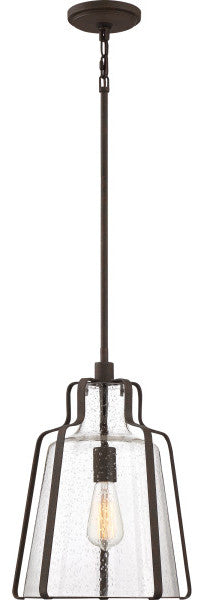 Quoizel QF5228RK One Light Pendant, Rustic Black Finish
