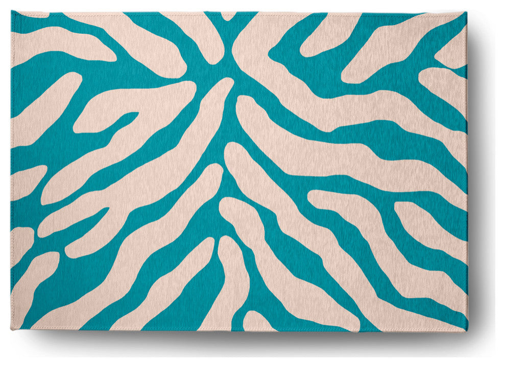 Animal Stripe Spring Chenille Rug, Explorer Blue, 5'x7'