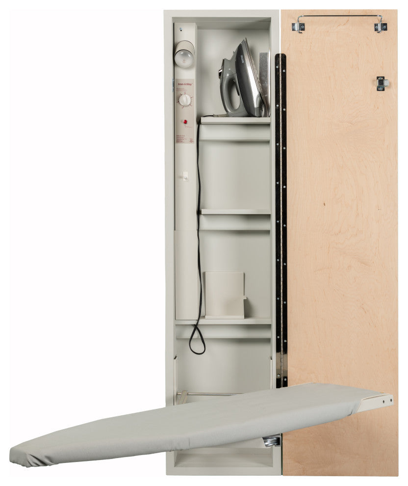 Premium Swivel Electric Ironing Center, Flat Maple Veneer Door