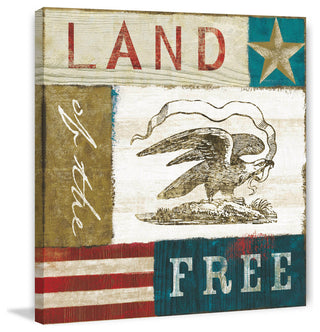 "Eagle I Block Print" Painting Print on Wrapped Canvas