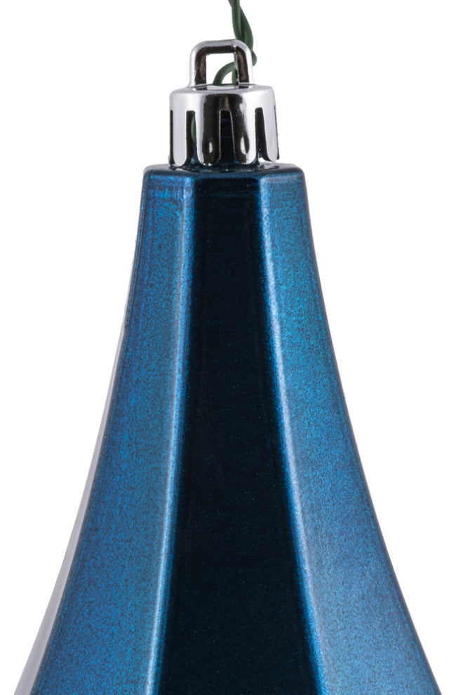 Vickerman Mc191002D 8" Blue Candy Finish Diamond Finial Ornament, Pack of 2