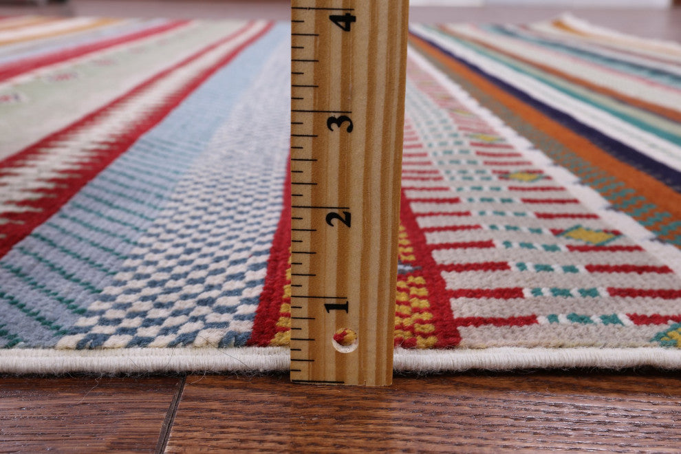 6' Square Loribaft Persian Gabbeh Hand-Knotted Rug Q6556
