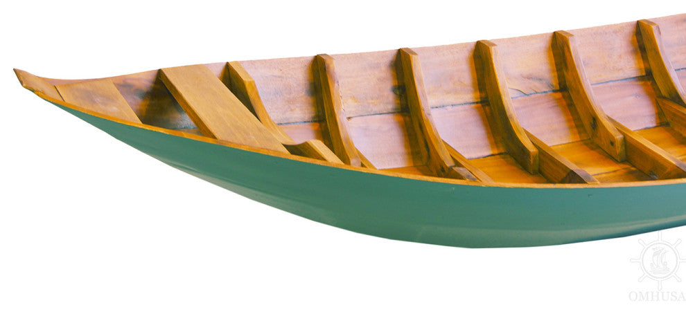 Small South East Asia Sampan Boat Teal Bottom