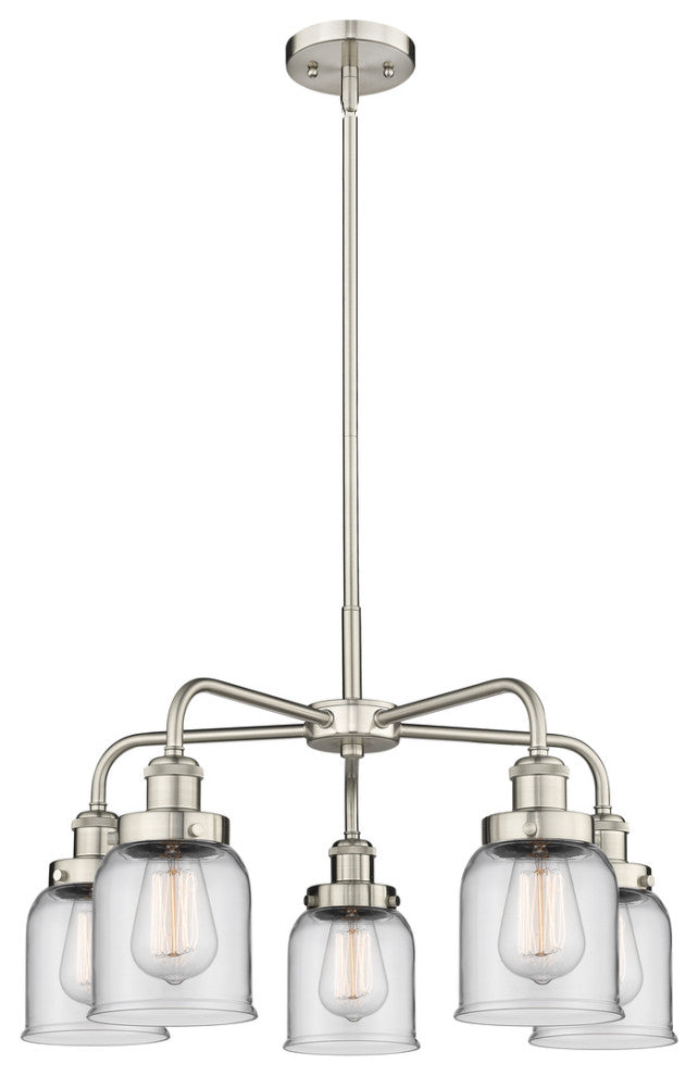 Innovations Edison 5 23" Chandelier Satin Nickel