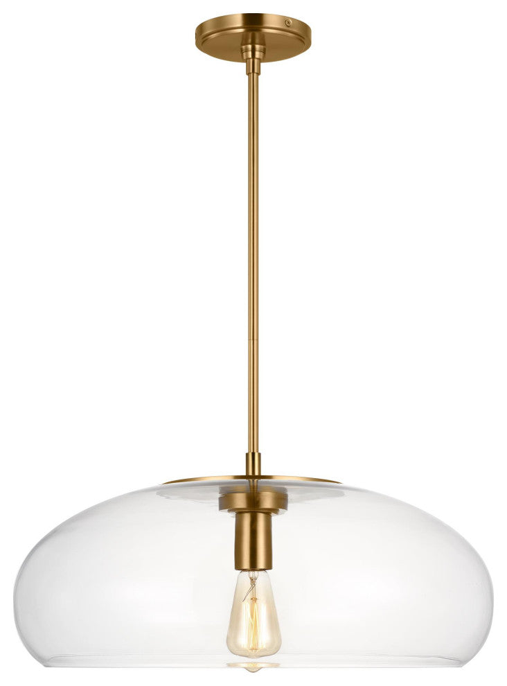 Largo 1-Light Indoor Extra Large Pendant Ceiling Light, Burnished Brass Gold