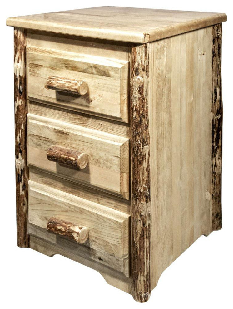 Glacier Country Collection Nightstand With 3 Drawers