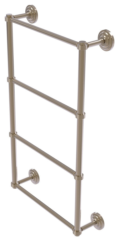 Que New 4-Tier 30" Ladder Towel Bar with Groovy Detail, Antique Pewter