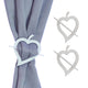 Wooden Heart Curtain Tieback "“ Decorative and Functional Design, White, Pack of 2