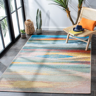 Safavieh Barbados Collection Indoor-Outdoor BAR585 Rug, Light Blue/Pink, 5'3"x7'6"