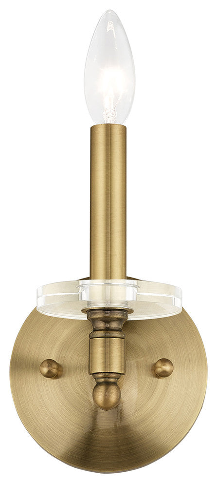 Livex Lighting Antique Brass 1-Light Wall Sconce