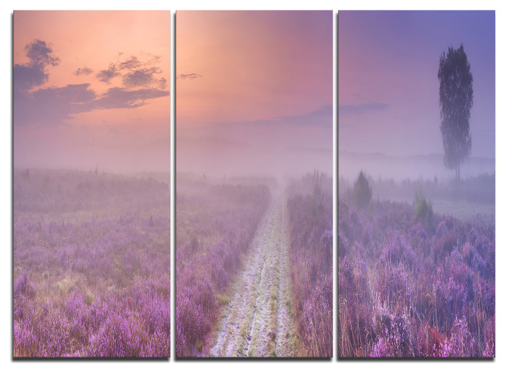 "Path Through Blooming Field" Metal Wall Art, 3 Panels, 36"x28"