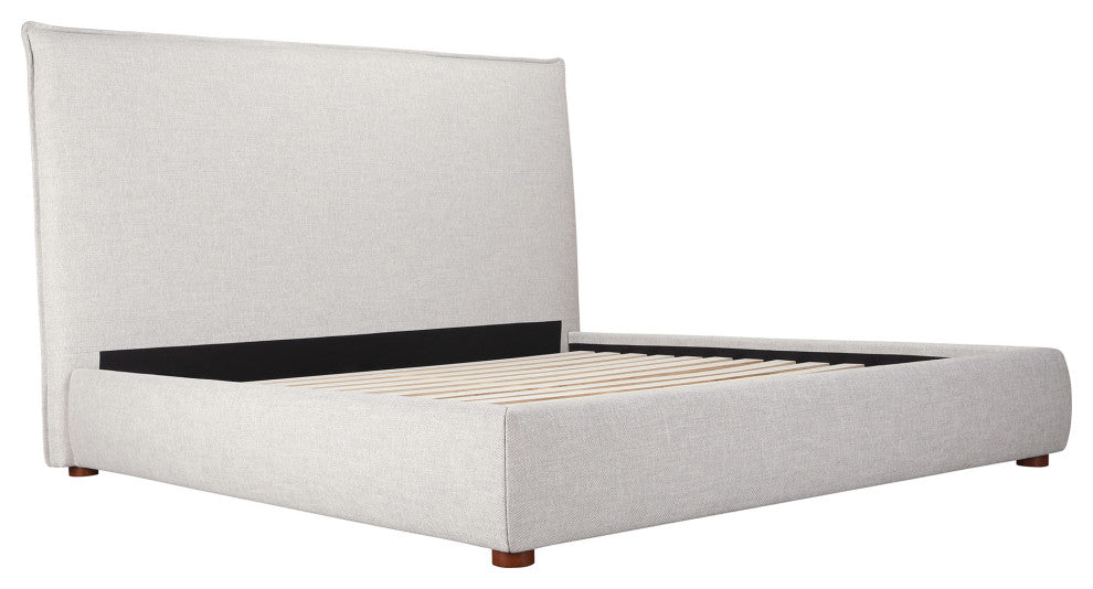 Luzon King Bed Tall Headboard Light Grey