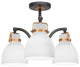 Easton 3 Light Semi-Flush In Matte Black & Brass (1947-MBBR-4111)