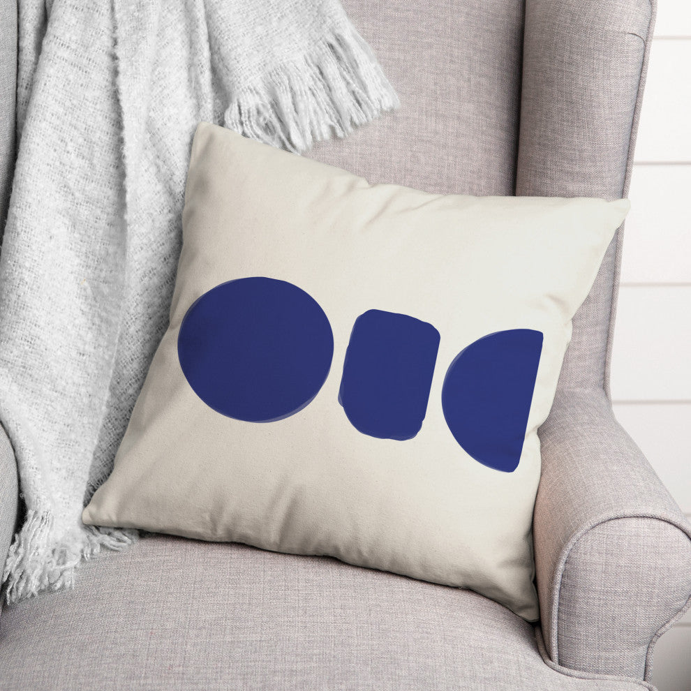 Horizontal Shapes Organic 3 16x16 Spun Poly Pillow