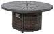 Wicker and Metal Outdoor Round Fire Pit, Brown