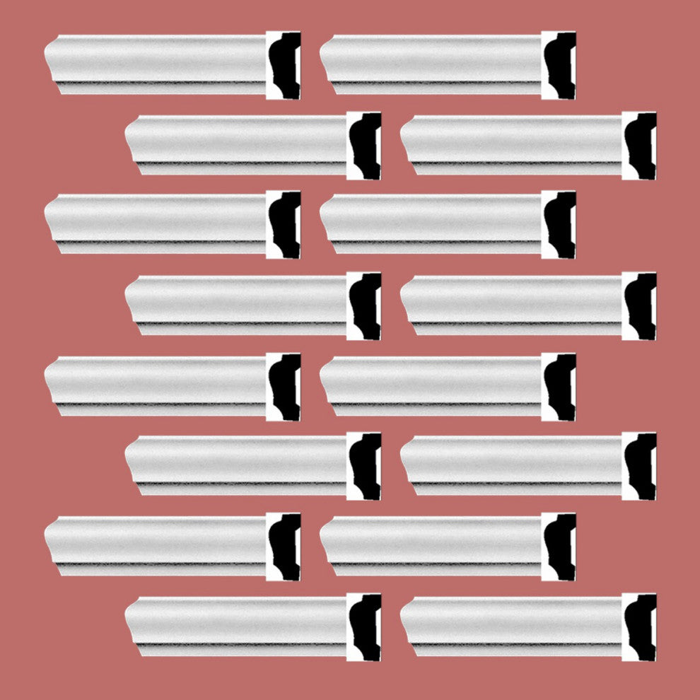 Cornice White Urethane Alison Simple Design 16 Pieces Totaling 1504" Length