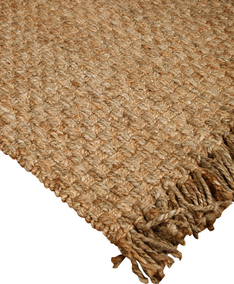 "Carlisle" Jute Rug, 100% Natural Jute, Hand Woven, Reversible, 6' X 9'