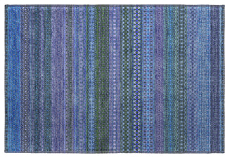 Premium Machine Washable Mayfield AMF527 Blue 1'8" x 2'6" Rug