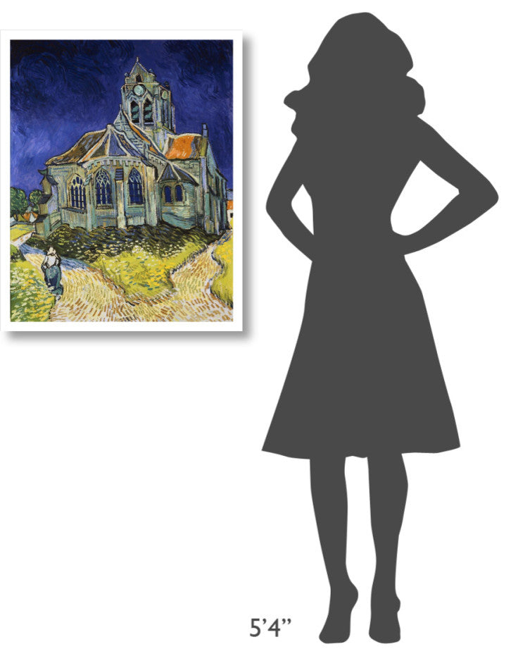 "The Church at Auvers" Digital Paper Print by Vincent Van Gogh, 26"x32"