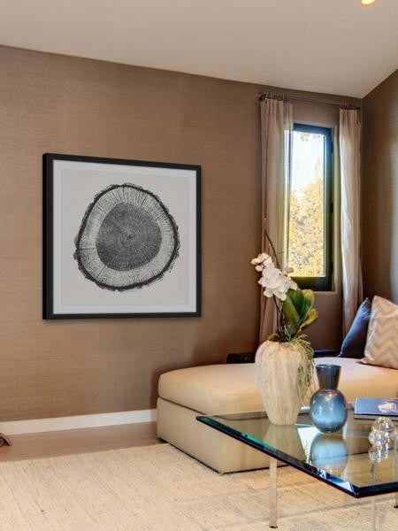 "Tree Ring II" Framed Painting Print, 12"x12"