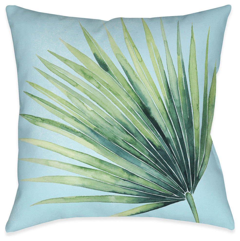Laural Home Tropical Palm Tree Leaves II Outdoor Decorative Pillow, 18"x18"