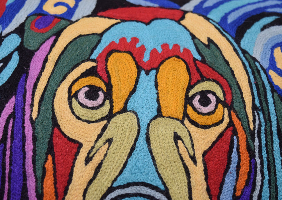 Picasso Dog Pillow Cover Starry Night Dog Pillowcase Hand Embroidered 18x18