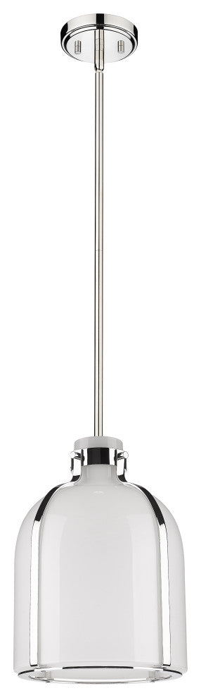 Zlite 818-9PN 1-Light Pendant, White Opal