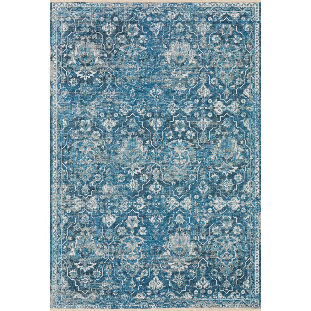 Indoor/Outdoor Marbella MB4 Navy Machine Washable 5' x 7'6" Rug