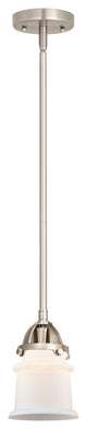 Small Canton Mini Pendant, Brushed Satin Nickel, Matte White, Matte White