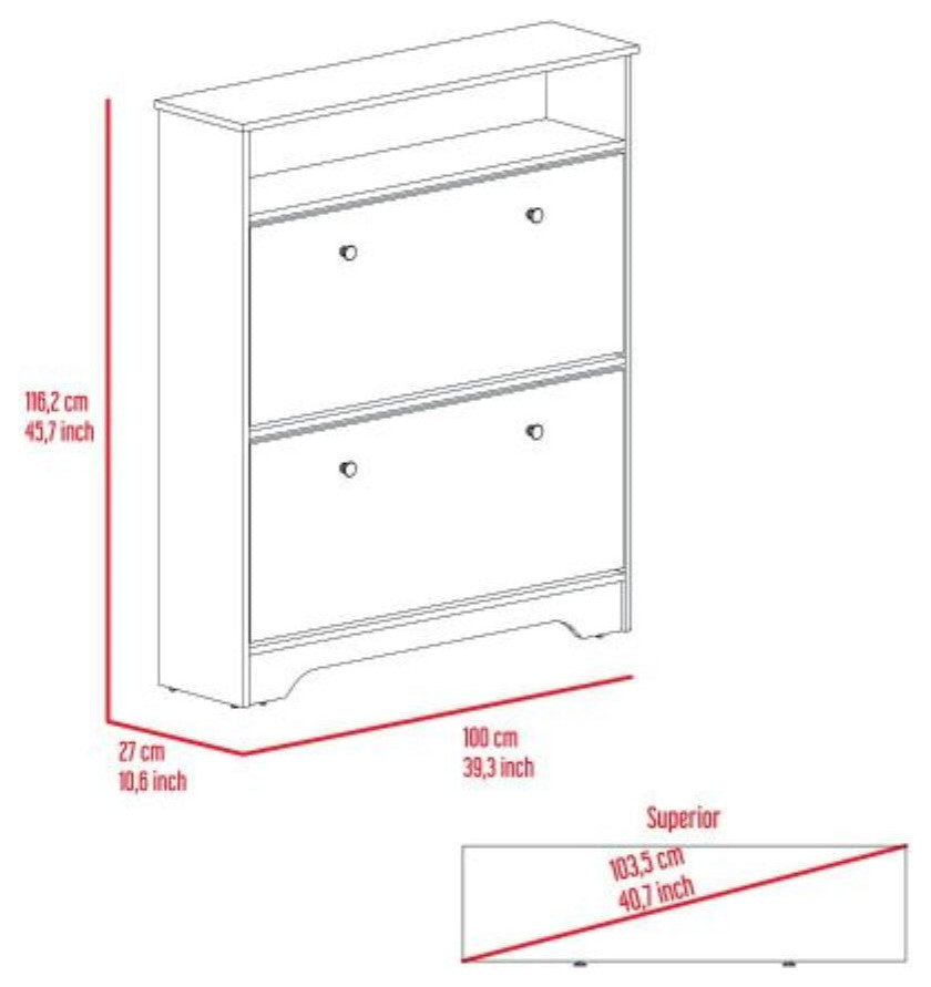 Shoe Rack Dublin, Bedroom, Light Oak / White