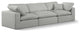 Comfy Upholstered Modular Sofa, Grey, 3-Piece: 1 Armless Chair, 2 Corner Chair, Linen Textured Fabric
