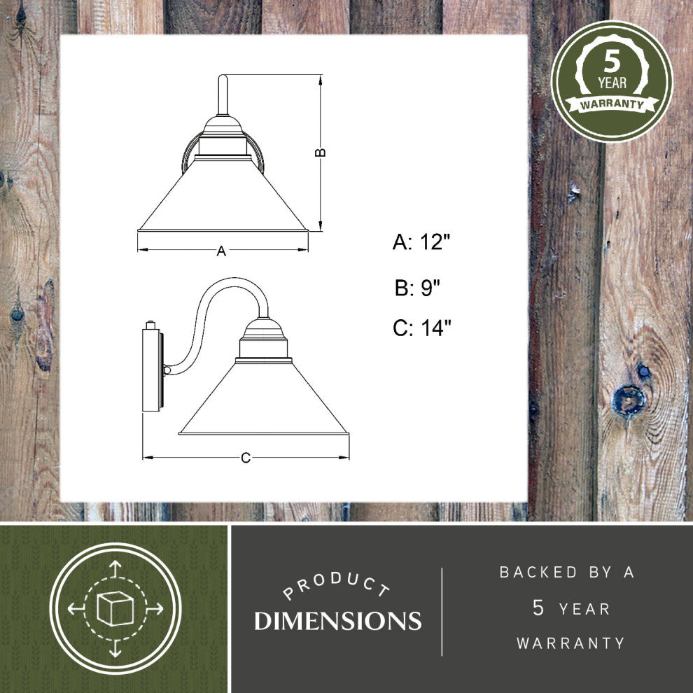 Outland 12" Outdoor Wall Light Aged Iron and Light Gold