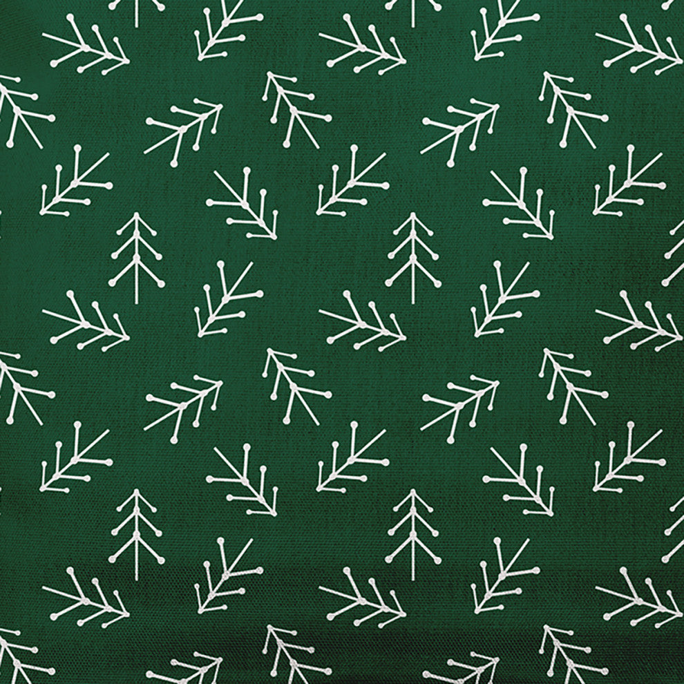 Pine Colored Scattered Trees Polyester Throw Pillow, 18"x18"