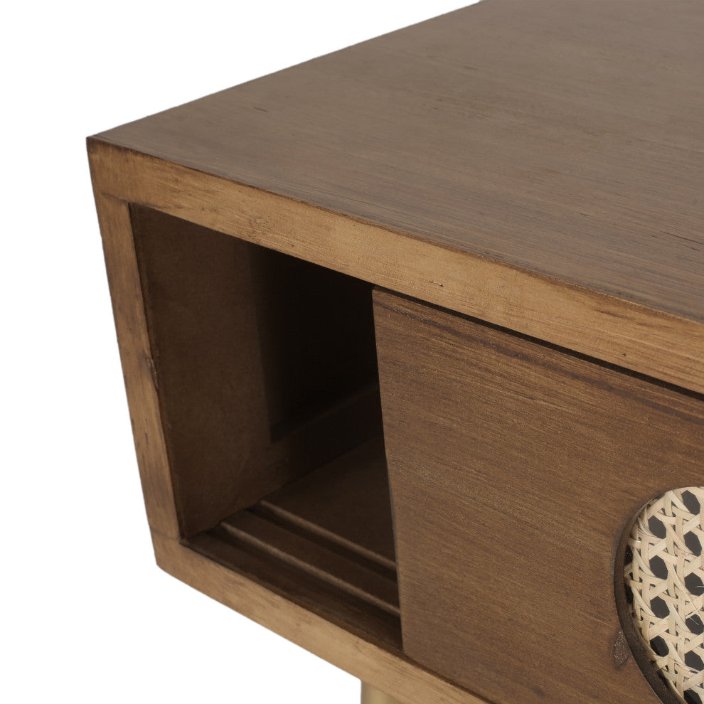 Alzada Rustic Glam Console Table with Wicker Accents