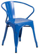 Flash Furniture Metal Stackable Dining Arm Chair in Blue