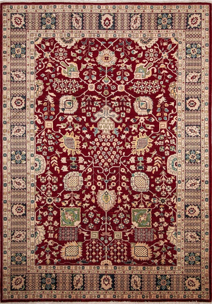 Peshawar Karema Red/Blue Rug, 8'10x11'10
