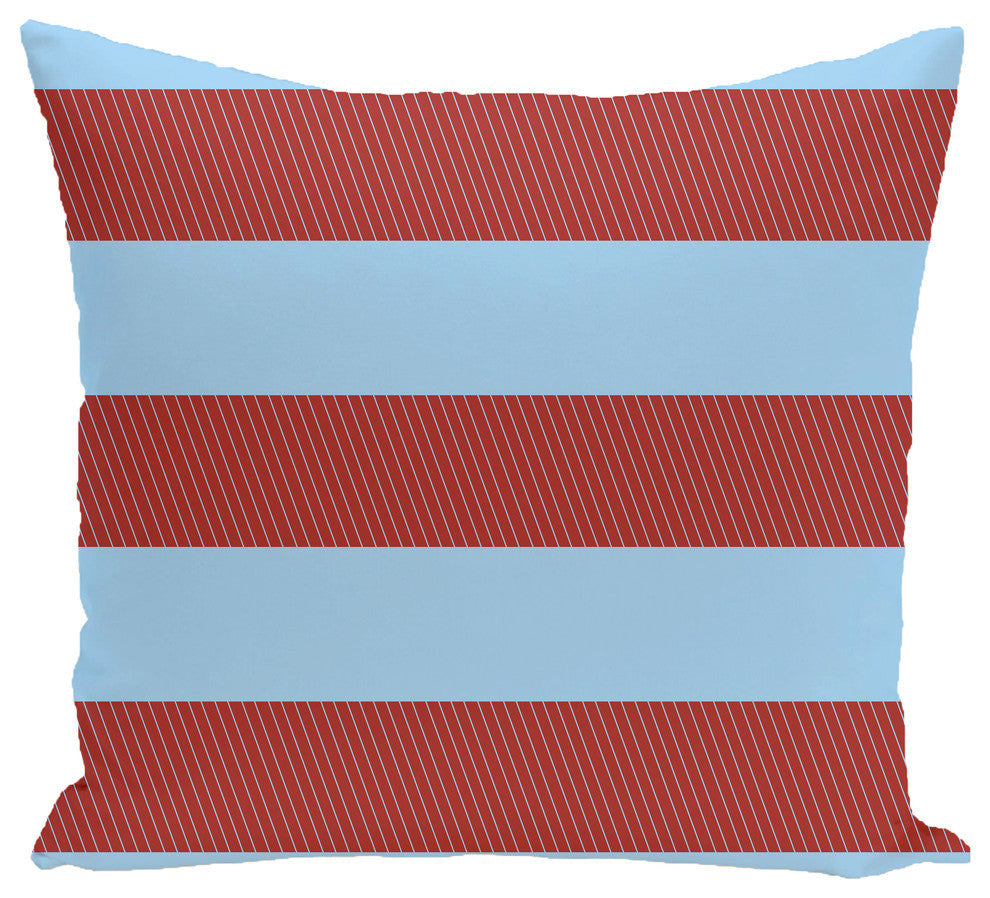 Windward Stripes Print Pillow, Cardinal, 16"x16"