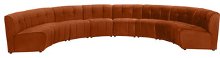 Limitless Velvet Upholstered 8-Piece Modular Sectional, Cognac