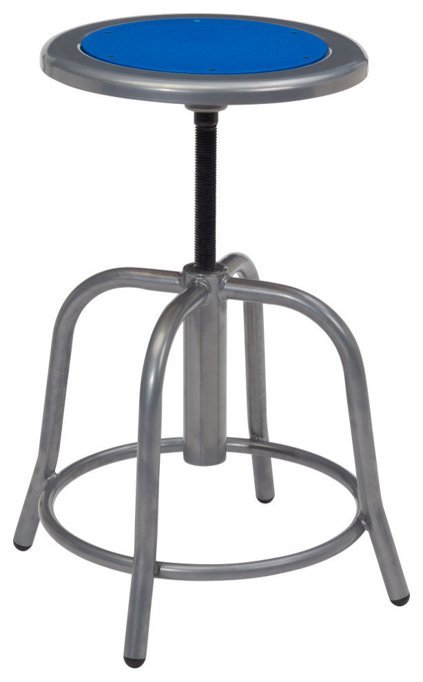 NPS 18-24" Height Adjustable Swivel Stool, Grey Frame, Persian Blue Seat