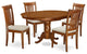 5 Piece Dining Table Set For 4-Oval Dining Table With Leaf And 4 Dining Chairs