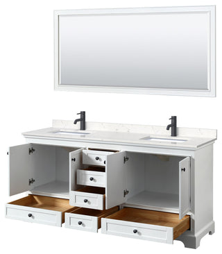 Wyndham Collection WCS202072D-VCA-M70 Deborah 72" - White / Carrara Cultured