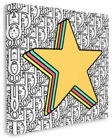 Star Shape Pop Art over High Fashion Pattern17x17