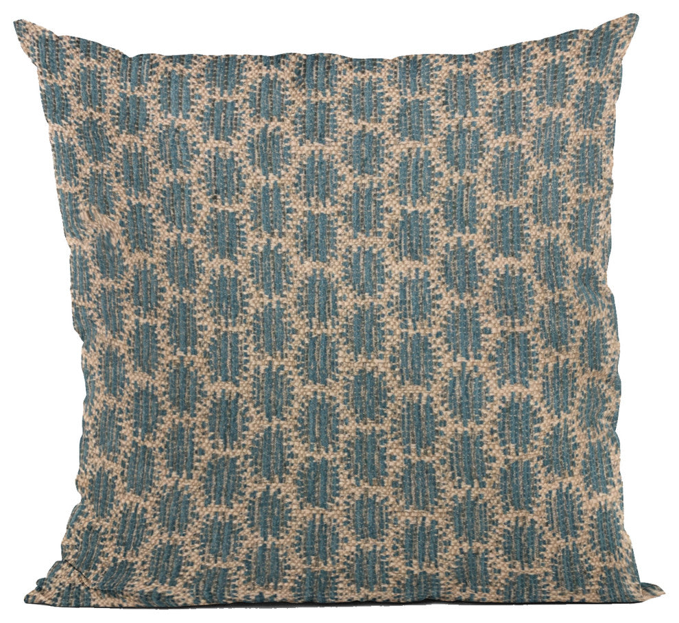 Plutus Blue Eyelashes Dot Luxury Throw Pillow, 16"x16"