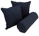 Double-Corded Solid Twill Throw Pillows With Inserts, Set of 3, Navy