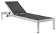 Silver Navy Shore Chaise with Cushions Outdoor Patio Aluminum Set of 2