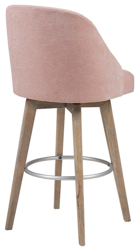 Madison Park Pearce Swivel Upholstered Counter Stool, Pink, 25.75" Counter Stool