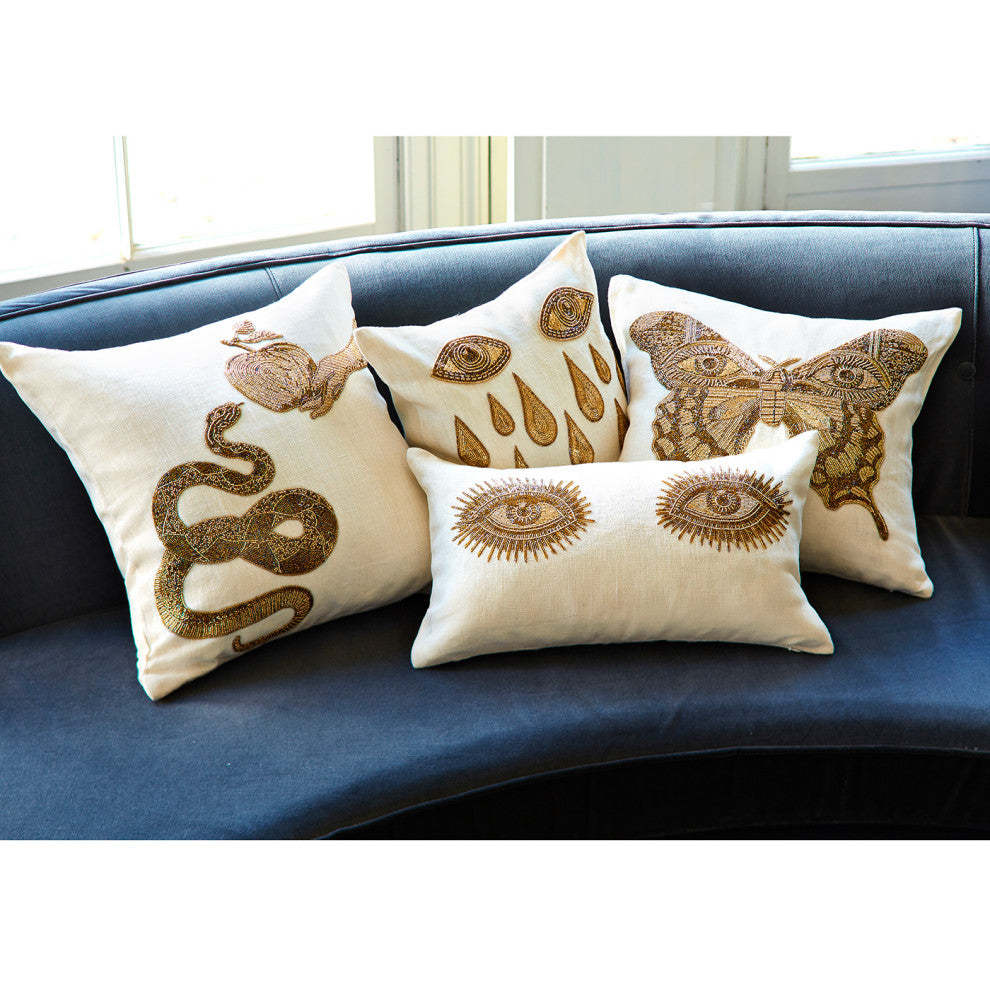Muse Snake and Apple Throw Pillow